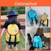 Color Solid Childrens Backpack Canvas Large Capacity Curved Straps Shoulder