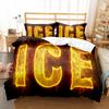 Ice and Fire Pattern Duvet Cover Set Single Double Size Polyester Comforter Cover for Teens Adults Bedding Set with Pillowcase