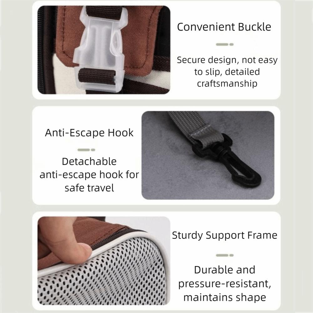 Large Capacity Pet Carrier Backpack Breathable Cat Shoulder Bag Portable Pet Bag Outing