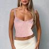Women Sexy Lace Vest Sling Low Rise Sleeveless Short Tops Solid
