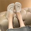 Fashion Hollow Flats Women Sandals Shoes Summer Mesh Retro Casual Leather Cozy New Shallow Breathable Walking Zapatos Mujer Slides