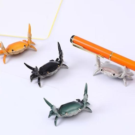 Simulation Crab Pen Holder Plastic Weightlifting Crab Stationery Pencil Stand Home Office Desktop Decoration Ornament