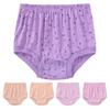 Mid-aged Women Panties Printing Elastic Waist Loose Cotton Plus Size High Waist Mother Grandmother Daily Wear Underpants Sport