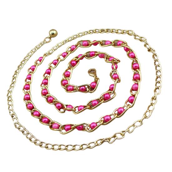 Waist Chain Faux Pearls Unfading Metal Useful Sweet Waist Belt Chain for School
