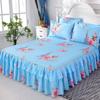Luxury Bed Skirt Series Elastic Fitted Sheet with Pillowcase Cotton Bed Mattresses Cover Bedding Twin Queen King Size