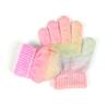 3Pcs/Set Kids Hat Scarf Gloves Set Rainbow Color Twist Texture Hat Thickened Plush Lining Neck Gaiter Knitted Gloves Set