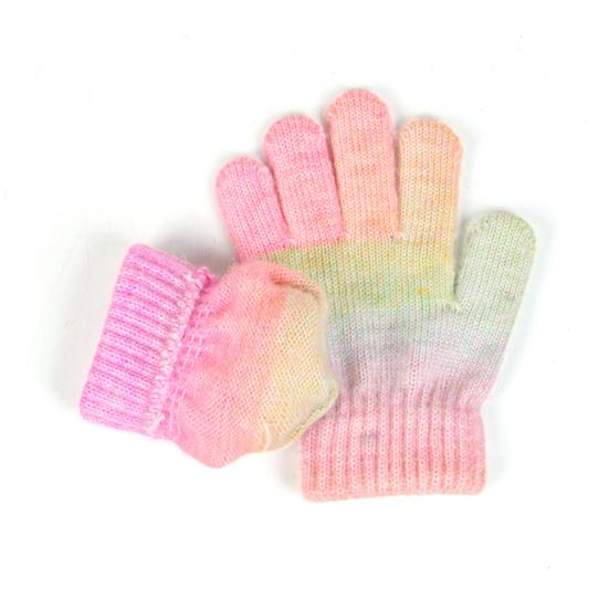 3Pcs/Set Kids Hat Scarf Gloves Set Rainbow Color Twist Texture Hat Thickened Plush Lining Neck Gaiter Knitted Gloves Set
