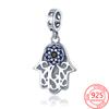 Genuine 925 Sterling Silver Divine Protection Hand Charm Fit Fashion Bracelet and Necklace Girl Gift Jewelry