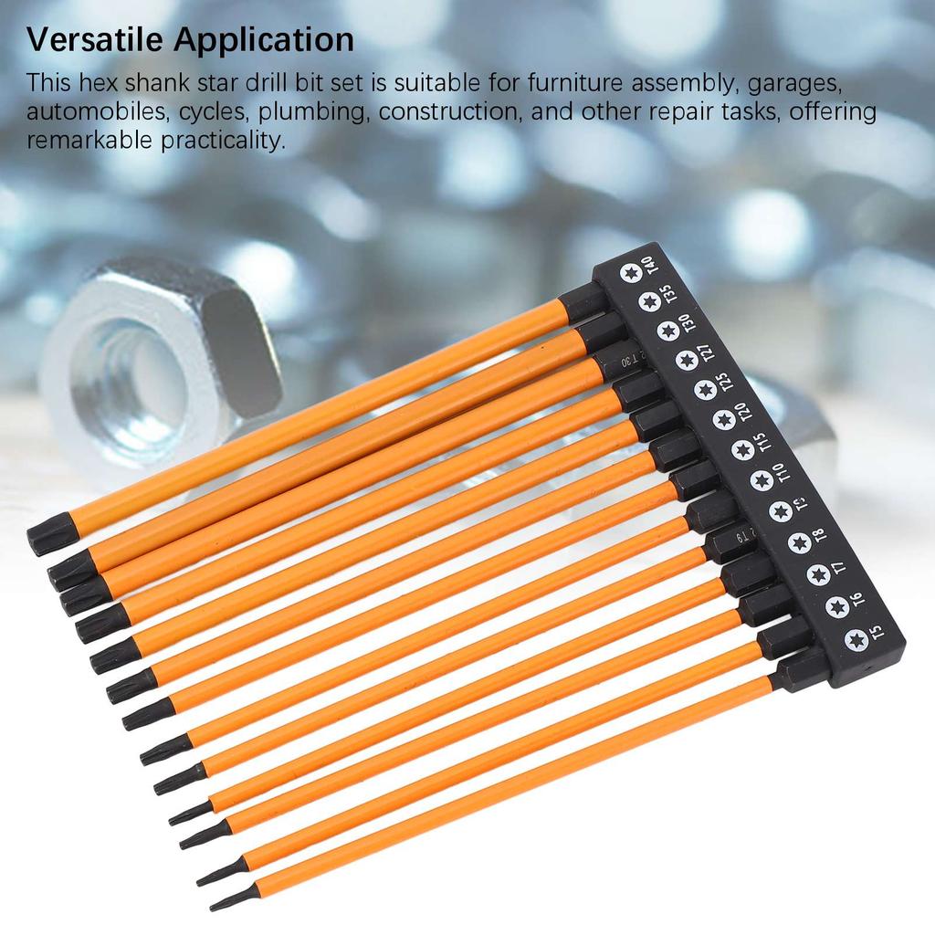 150mm 1 4in Hex Shank Screwdriver Bit Set S2 Alloy Steel T5 T6 T7 T8 T9 T10 T15 T20 T25 T27 T30 T35 T40 Magnetic Driver