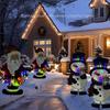 Yousheng Christmas Stake Light Decoration Lighted 2D Santa Claus Snowman Yard Sign Outdoor Metal Ground Stake for Christmas Garden Lawn Decor