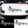 2~5PCS Flying Butterfly Flower Car Decal Water-resistant Car Door Window Sticker Decor High Stickiness Car-Styling Vinyl