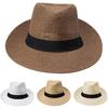 Hat Wide-cut Brim Sun-proof Straw Ribbon Decor Hat for Outdoor