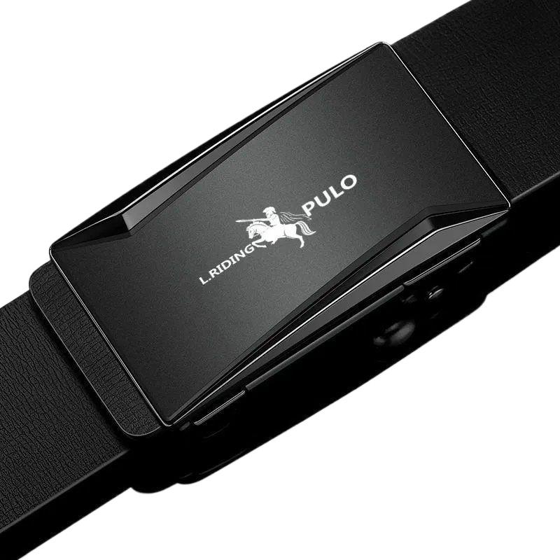 Genuine PULO Belt Men's Soft Leather Automatic Buckle Belt Youth Business Casual All-match Pants Belt