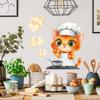 Cartoon Chef Cat Kitchen Restaurant Home Background Decoration Wall Sticker
