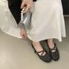 Fashion Female Shallow Footwear Round Toe Ladies Flats Mary Janes Shoes Spring Summer Bling Fashion Cross-tied Women Flats with Shoes