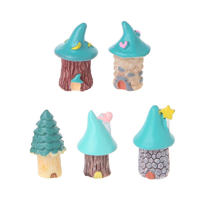 1Pc Resin House Fairy Garden Miniatures Micro Cottage Landscape DIY Decorations