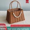 Handmade Rattan Gift Basket: Woven Picnic & Wedding Holder
