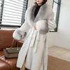 Mink Coat New Fur Celebrity Coat Fox Fur Collar Long Imitation Leather Mink Coat