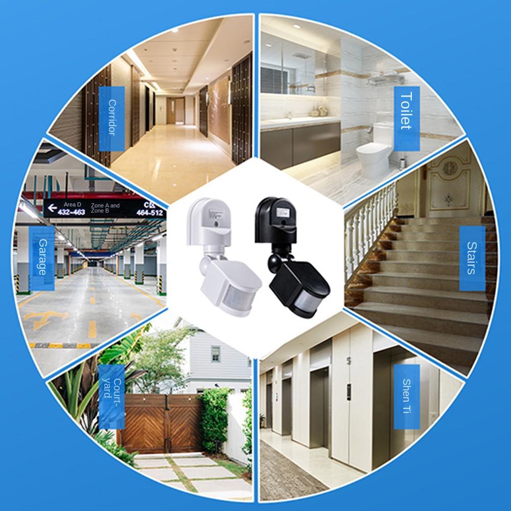 220V LED Light Switch Adjustable Sensor Light Infrared PIR Movement Detector Motion Sensor