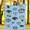 Evil Eye Blanket Turkish Nazar Spiritual Art Blanket Vintage Mid Century Flannel Blanket Sofa Chair Throw Blanket Travel Blanket