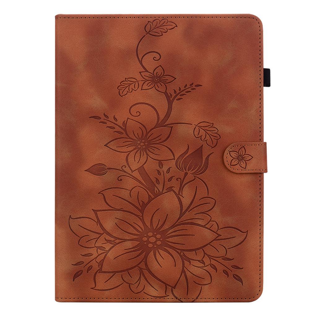 For Xiaomi Redmi Pad 2 Case Lily Flower Imprint Card Slots Leather Tablet Cover