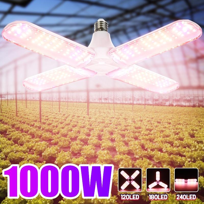 120/180/240W LED Grow Lamp Foldable Full Spectrum LED Plant Growth Lamp Indoor Grow Lights E27 Hydroponic Plants Grow