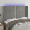 VidaXL LED Headboard Bedroom Furniture Double Bed Accessory Head of Bed Frame Interior Light Grey 3123956