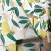 Lemon Foliage Flowers Yellow Gradient Bedroom Transparent Sheer Curtains Holiday Decoration Window Voile Tulle Curtain