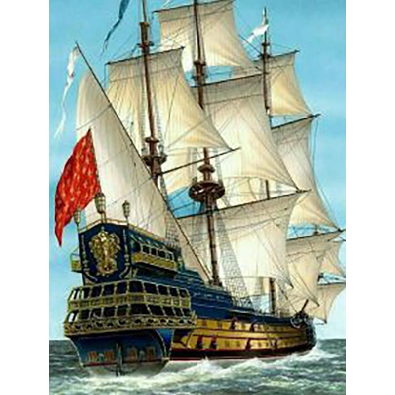 DIY 5D Diamond Painting Sailboat Diamond Embroidery Ship Cross Stitch Full Round Round Drill Mosaic Manual Art Gift Home Decor
