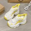 Fashion 2025 Chunky Leather Sneakers Summer Casual Vulcanized Shoes Woman High Platform Breathable Hollow Sneakers 9CM Sport Dad Shoes