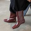 Korean Version of Fashionable Simple Sleeve Temperament Boots 2025 Autumn and Winter New Square Head Low Heel One Pedal Casual Chelsea Boots
