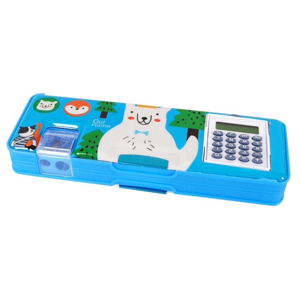 Double Layer Pencil Case Pencil Sharpener Stationery Storage Box  For Boys/Girls
