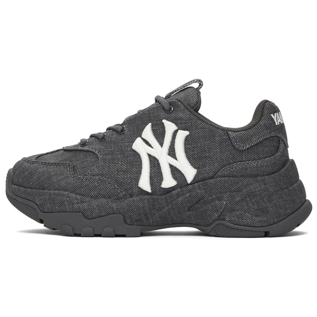 New MLB New York Yankees Anti Slip Wear Resistant Low Top Chunky Sneakers Unisex Dark Gray 3ASHA025N-50GRD