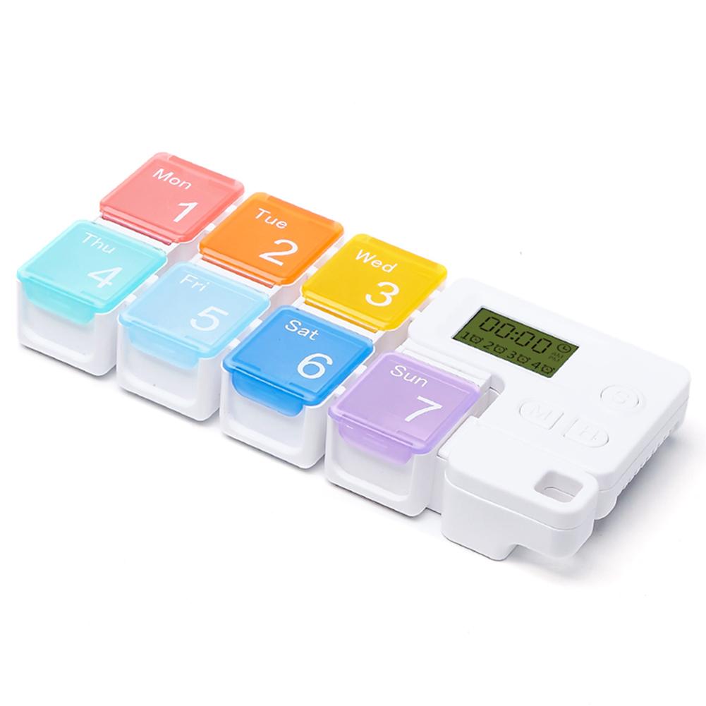 7-Day Pill Organizer Box Timer Weekly Pills Drug Container Smart Medicine Storage Alarm Box Weekly Pill Drug Container