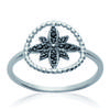 Silver Ring 'Scarlett' Black Silver (rhodium) - 12 Mm (sand Rose)