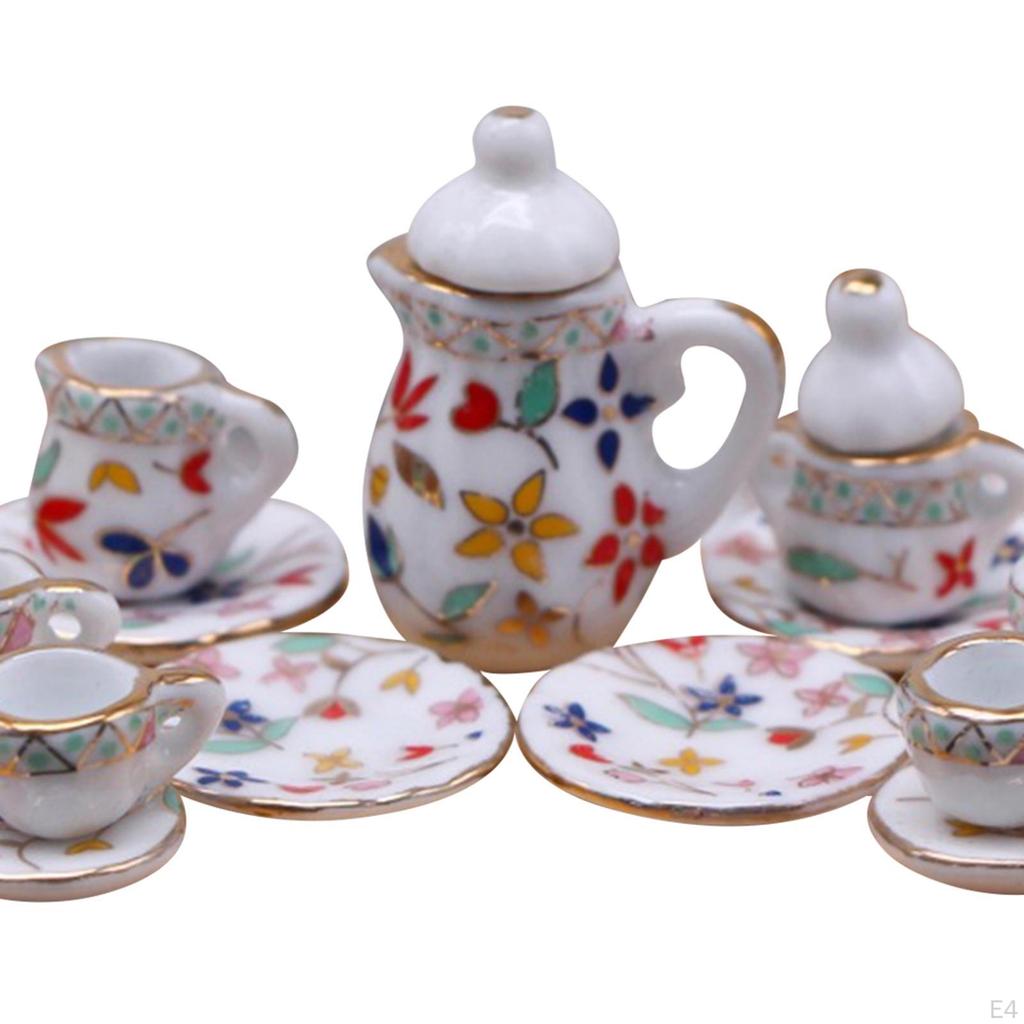 Miniature Tea Set with Teapot And Cups for Home Decor