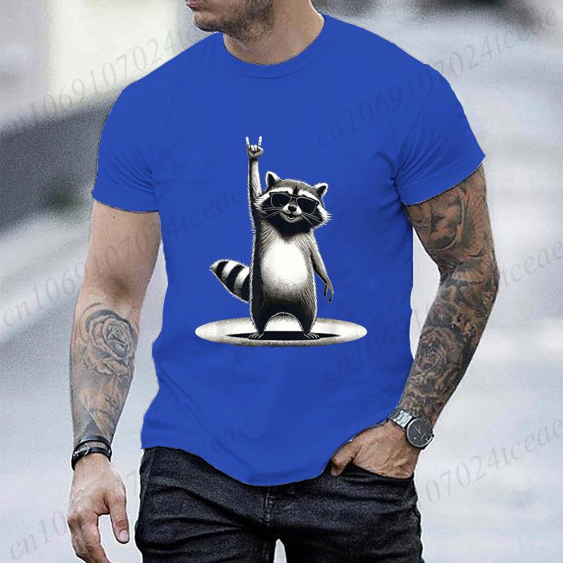 Funny Raccoon Rock Music Men Women T Shirt Funny 3d Print Summer Tops O-neck Short-Sleeve Top Tees