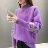 Women Sweaters Autumn Winter Tops Turtleneck Sweater Women Slim Pullover Jumper Embroidery Flower Knitted Sweaters