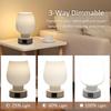 Touch Control LED Desk Light Small Bedside Lamp Dimmable Flicker Free Easy To Install Desk Lamp with White Glass Shade