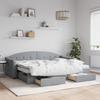 VidaXL Daybed with Trundle and Drawers Light Grey 80x200 Cm Fabric 3197561