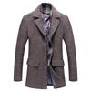 Autumn and Winter New Men's Woolen Coat Fashion Lapel Plus Cotton Scarf Woolen Coat Men's Coat