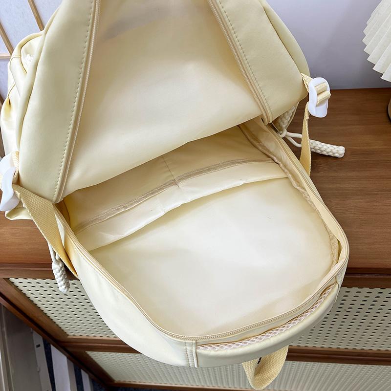 College Style Student Schoolbag Solid Color Women's Backpack Large Capacity Backpack