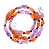 Natural Amethyst Carnelian Garnet Gemstone Smooth Beads Necklace 17" UB-4816 UB-4816