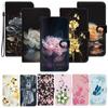 For Samsung Galaxy S23 S22 S21 S20 Plus Ultra S8 S9 S10 Wallet Case PU Leather Floral Flip Cover with Card Holder Kickstand Protective Purse Case