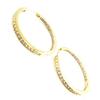 Les Trésors De Lily [L4309] - Gold Plated Hoop Earrings 'Cristal Plénitude' Golden White - 35x3 Mm