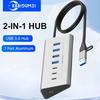 10Gbps USB 3.2 Docking Station Hub Type C Splitter Data Transfer Adapter with Card Reader Multi 7/8 Ports Switch For PC Laptop