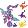 3D Printed Flying Dragon Figurine Movable Joints Chinese Dragon Figure Articulated Winged Dragon Model Fidget Toy Desktop Decoration Ornament