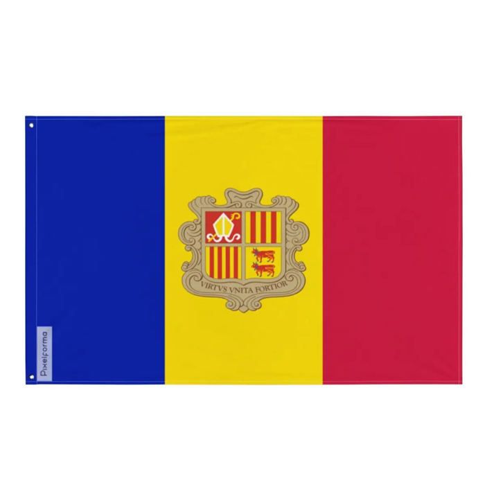Drapeau - Andorre - 160 X 240 Cm - Polyester - Recto/verso - Œillets En Fer