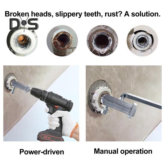 Stripped Screw Extractor Set 1/2 3/4 Inch Valve Faucet Wire Extractor Broken Bolt Remover Damaged Water Pipe Removal Tool