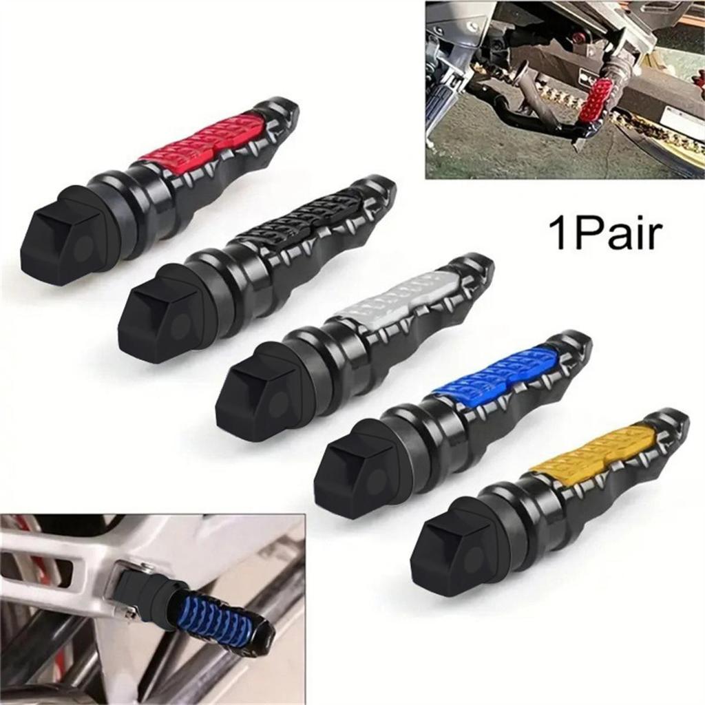 Aluminum Motorcycle Rear Passenger Foot Pegs Pedals Footrest Scooter Foot-Peg Motorbike Pedal Modification 2pcs /set